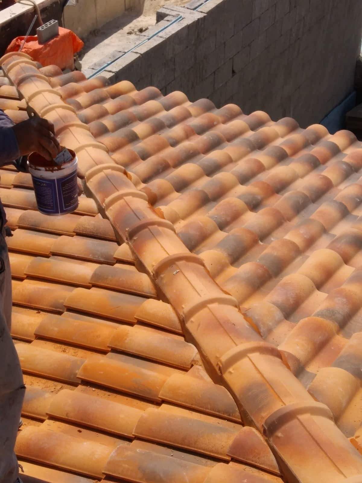A group of brick umbrellas