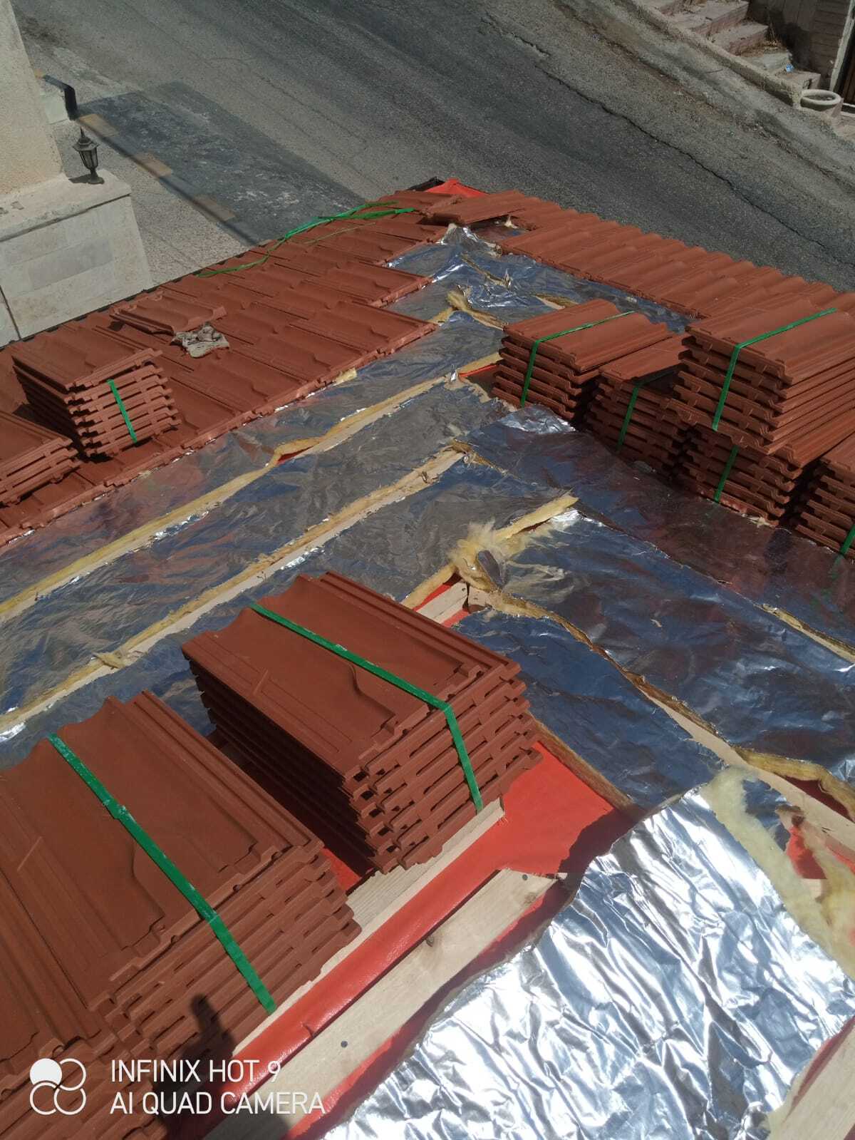 A group of brick umbrellas