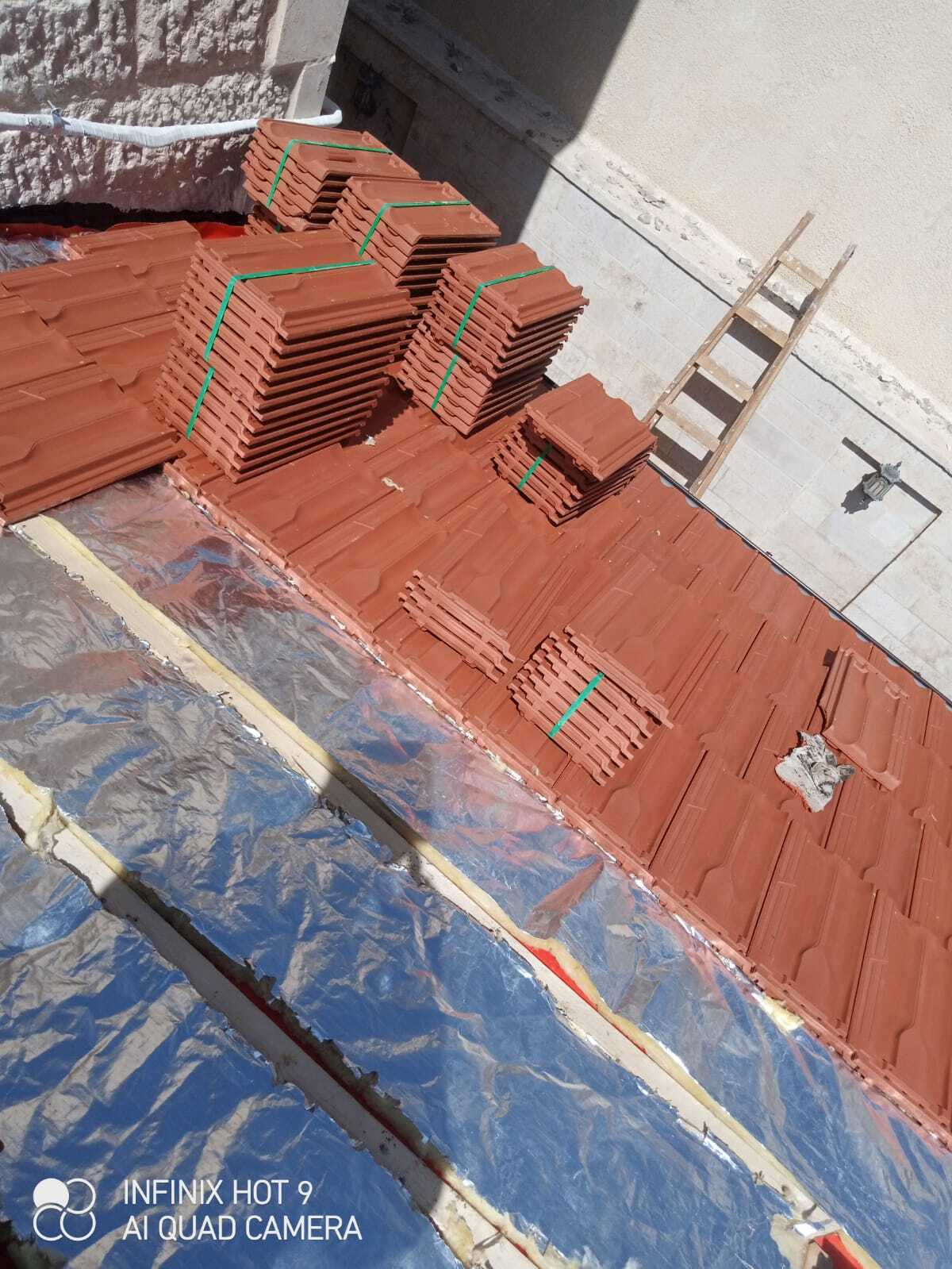 A group of brick umbrellas