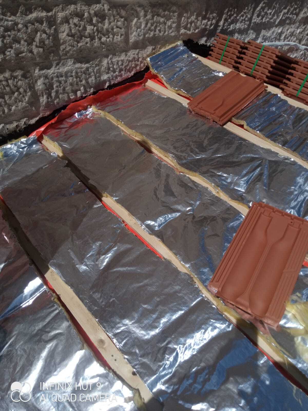 A group of brick umbrellas