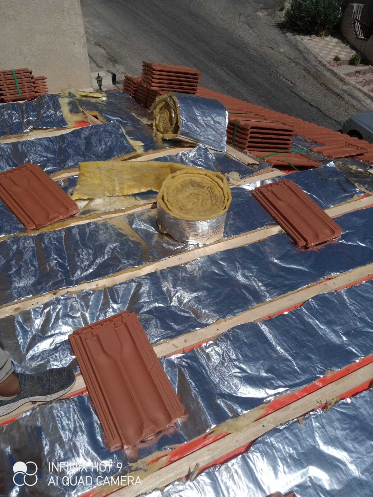 A group of brick umbrellas