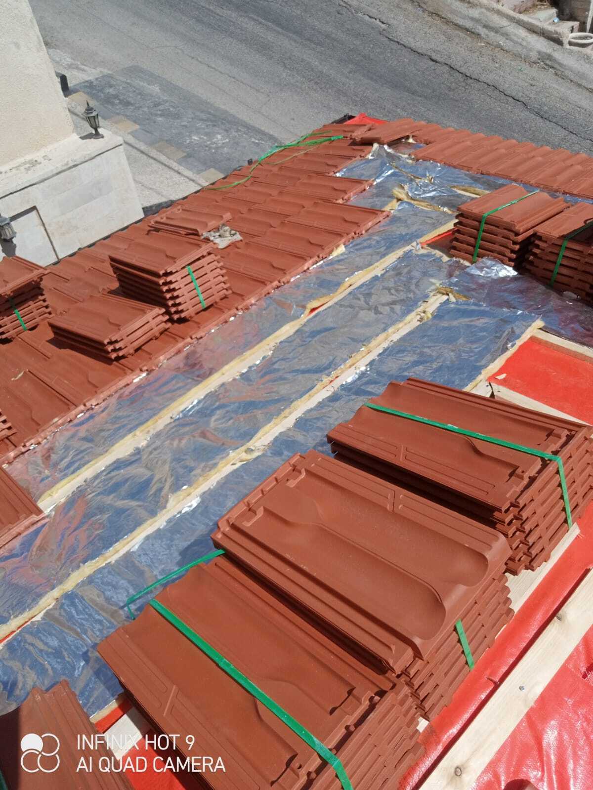 A group of brick umbrellas