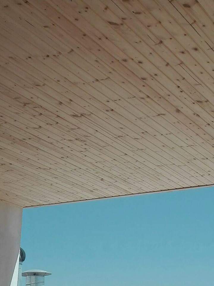 A group of brick umbrellas
