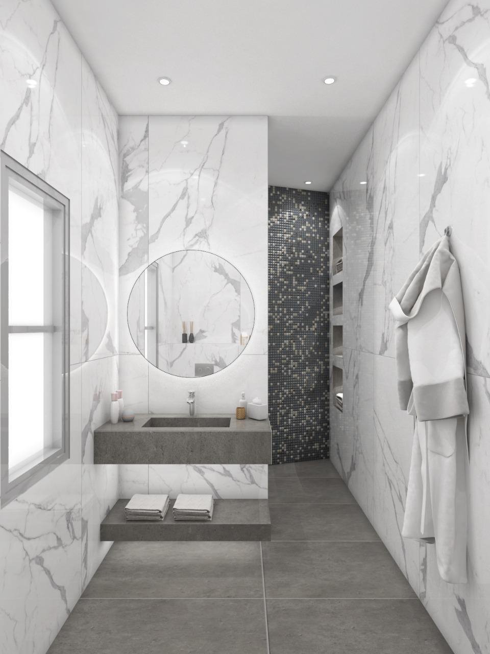 "Enjoy a masterpiece in every corner of your bathroom with our exquisite designs." Modern bathroom decorations and accessories.