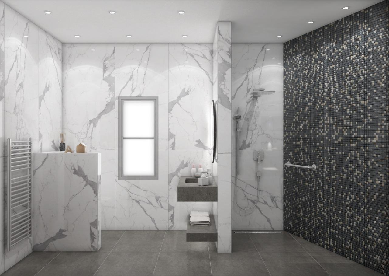"Enjoy a masterpiece in every corner of your bathroom with our exquisite designs." Modern bathroom decorations and accessories.