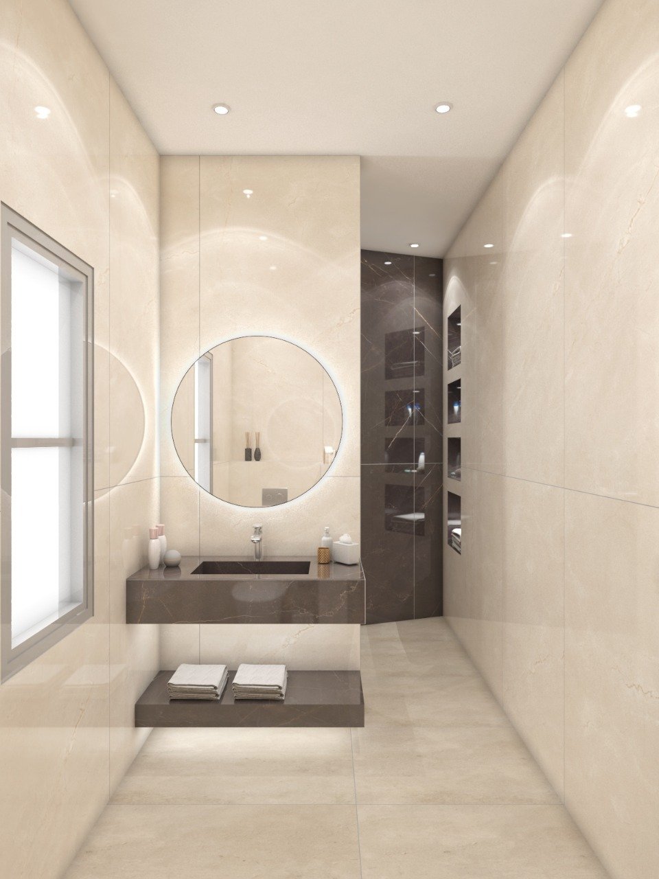 "Enjoy a masterpiece in every corner of your bathroom with our exquisite designs." Modern bathroom decorations and accessories.