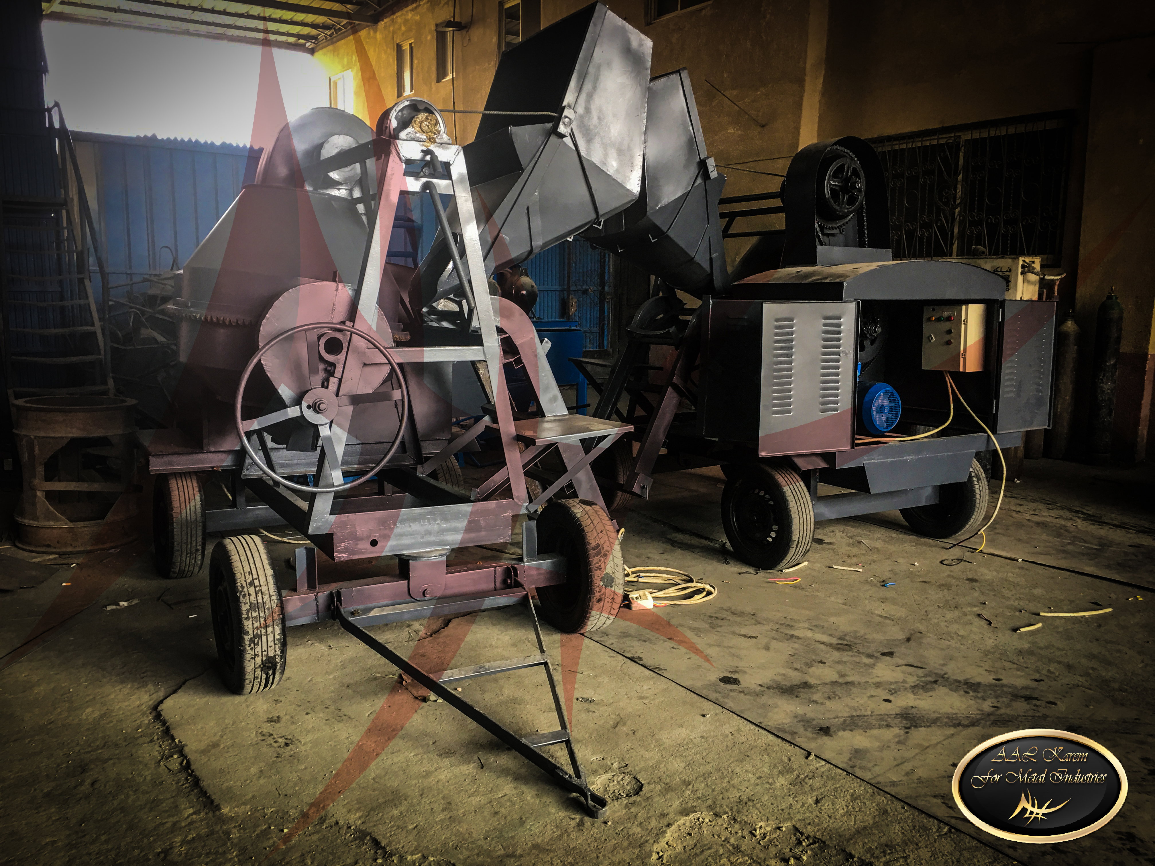 Large mixer without winch in the basket, capacity of 500 liters