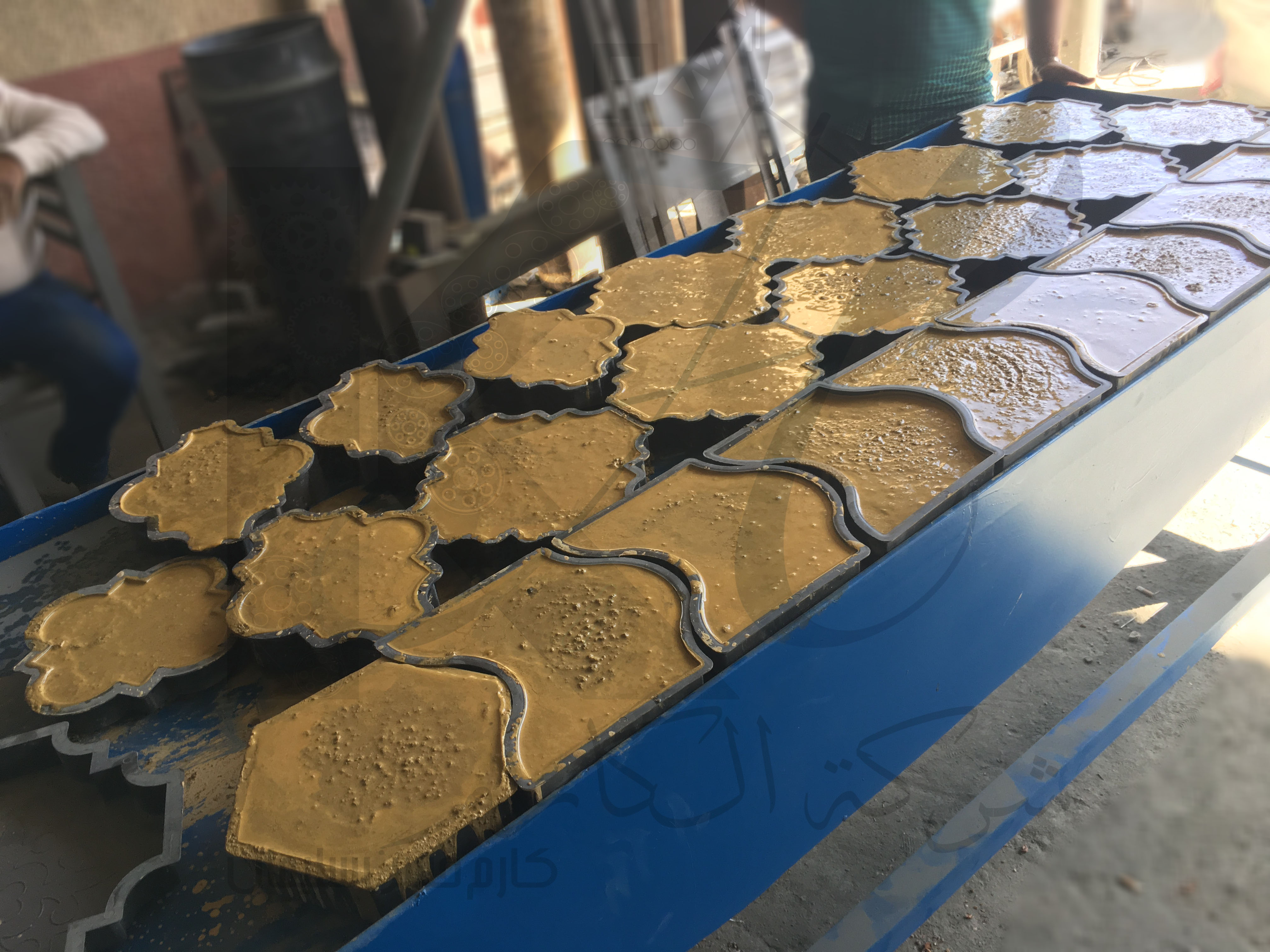 Colored interlock production lines