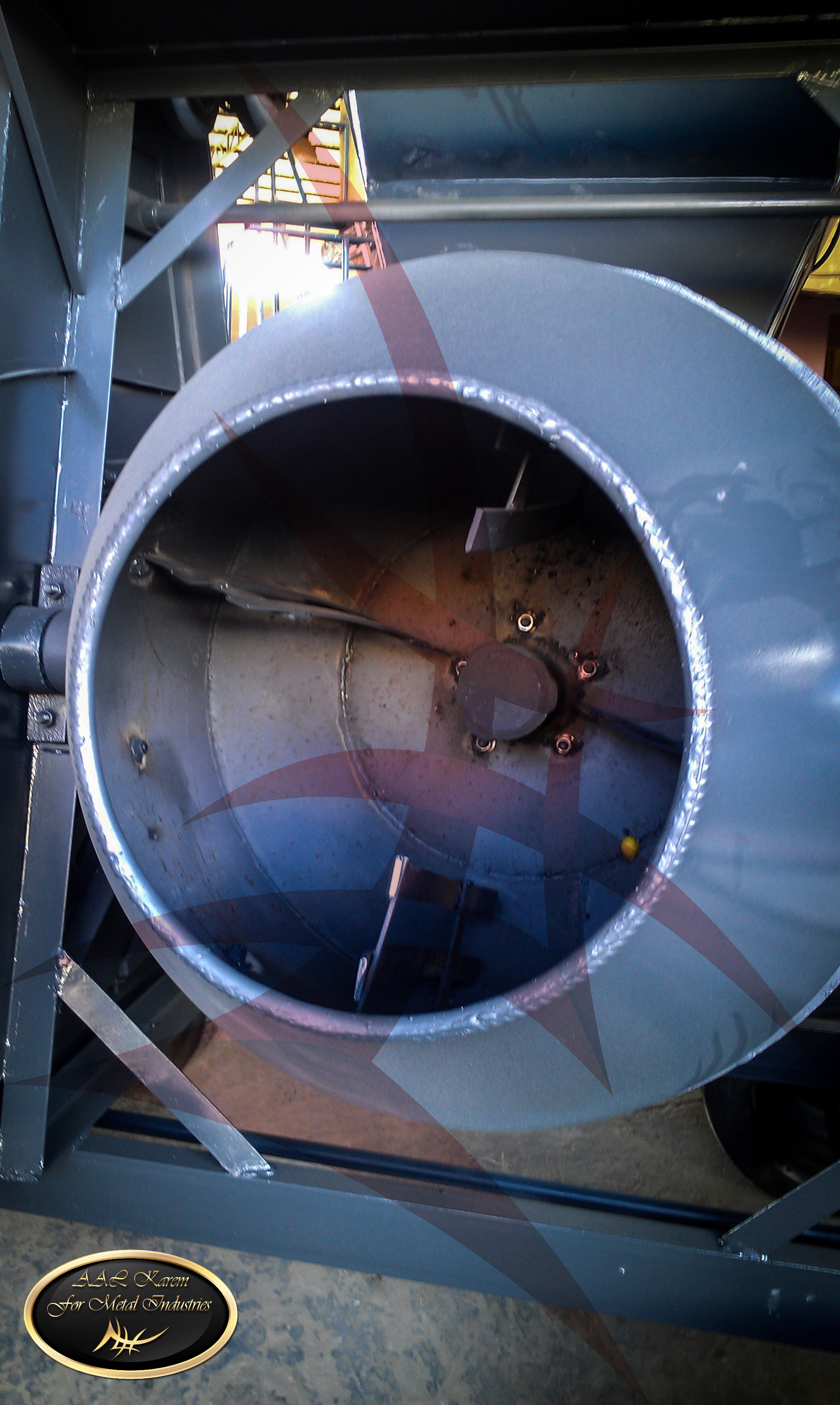 Large concrete mixer with crane