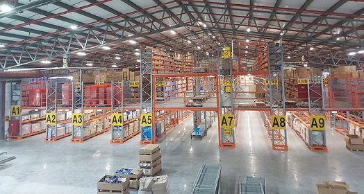 Location marking and signage in logistics warehouses
