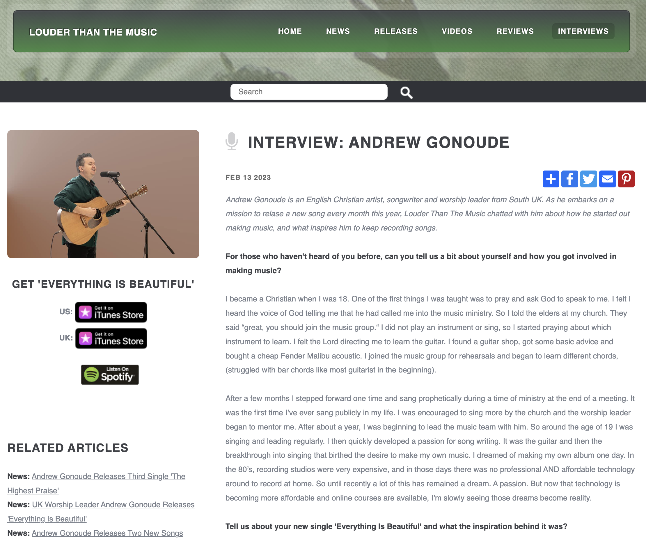 L.T.T.M.is an online Music Review Company based in the UK.  They are very kind, too write articles about my music each month. Recently, they also run an article about some my latest releases, in a Q&A style interview.  