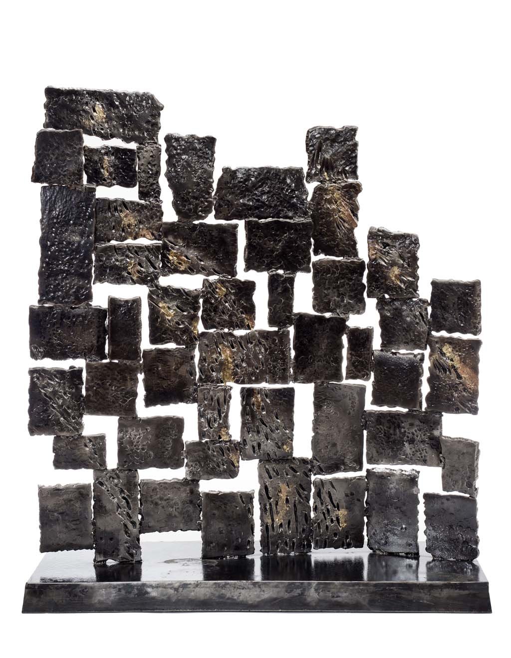 Insights VIII | [Barrier] | 2013 | Iron & brass sculpture | 95x80x30 cm | Rami Ater