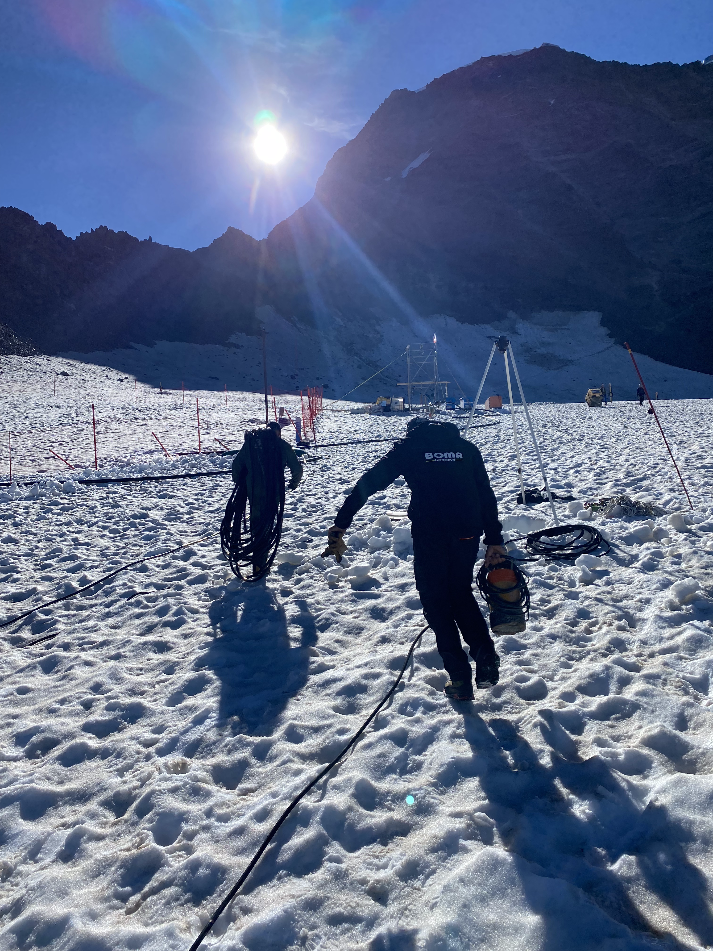 Works on the Tête Rousse glacier 2022