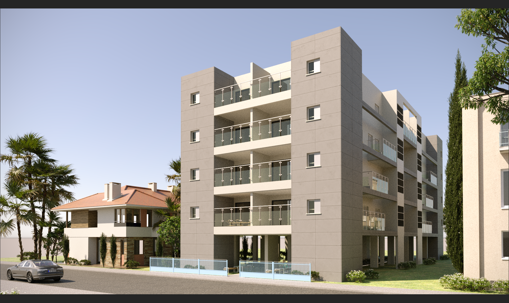 Planning the strengthening and design of the building and the addition of balcony dimensions