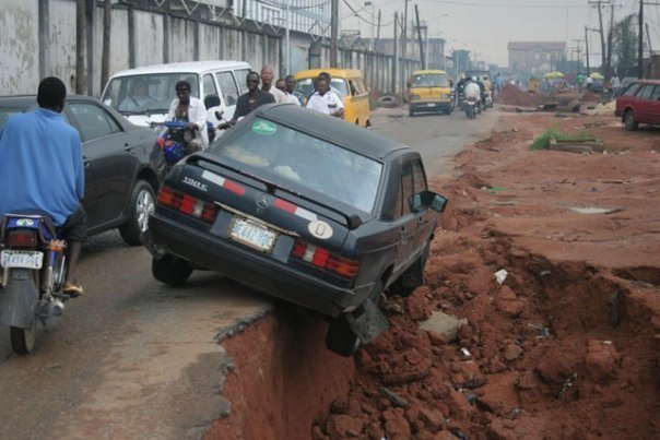 Nigerian bad roads Via Nairland Forum.