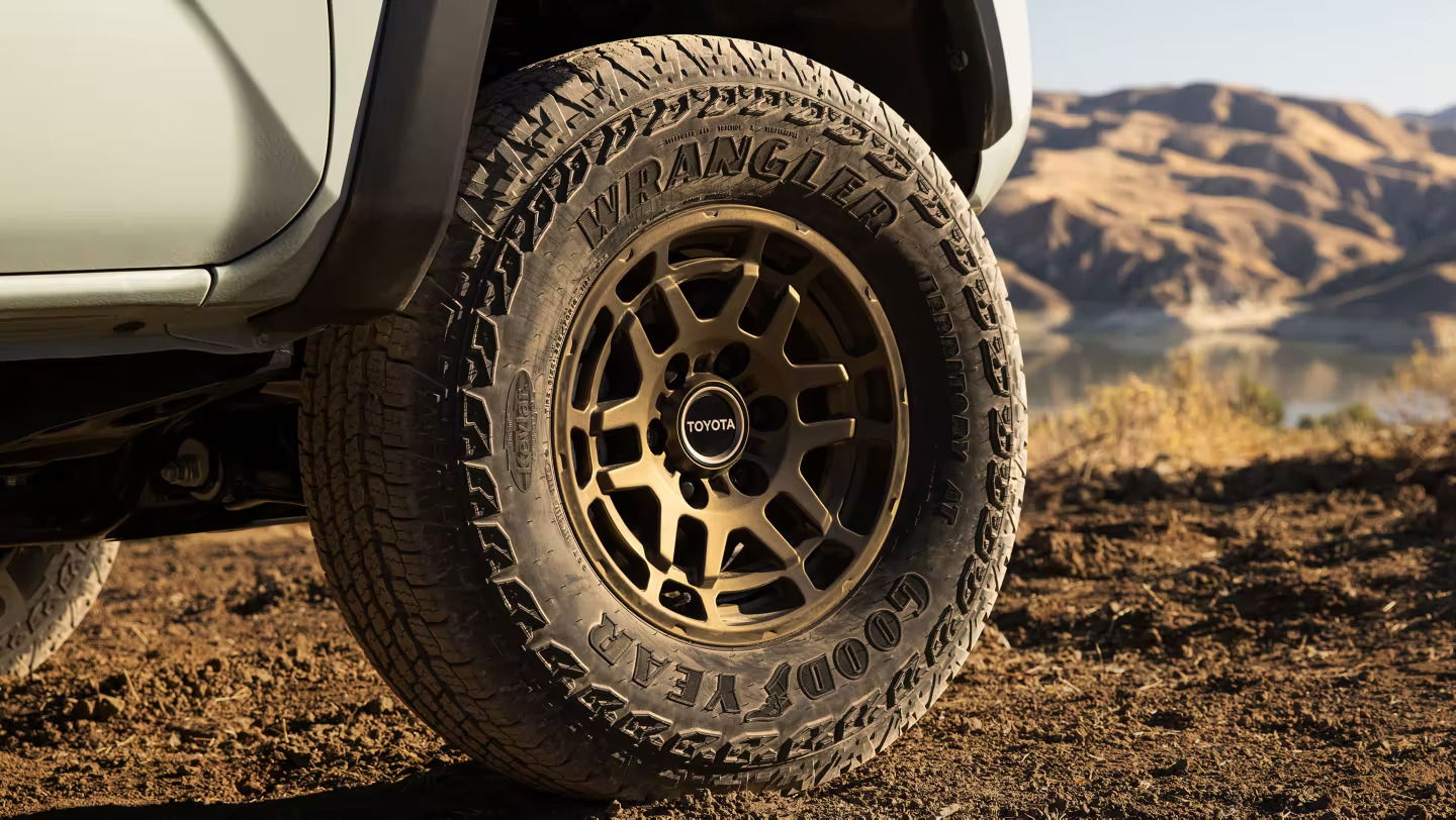 2023 Toyota Tacoma all-terrain tires.