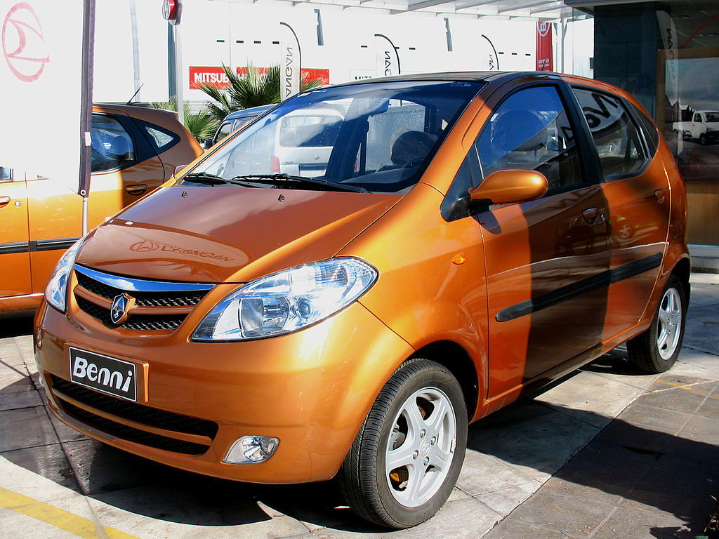 The cheapest made-in-china cars, Changan_Benni_1.3_2009 order_242 via Wikimedia.