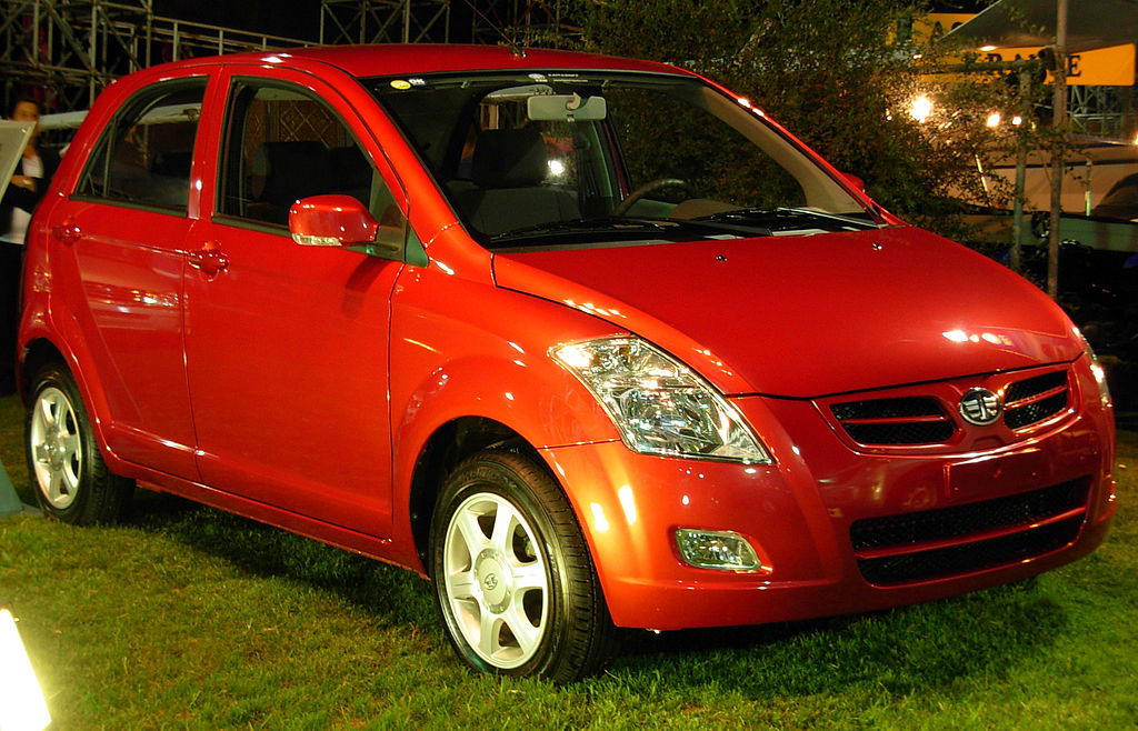 cheap cars from China, FAW_V2_hatch_-_2012_Montevideo_Motor_Show NaBUru38 via Wikimedia.