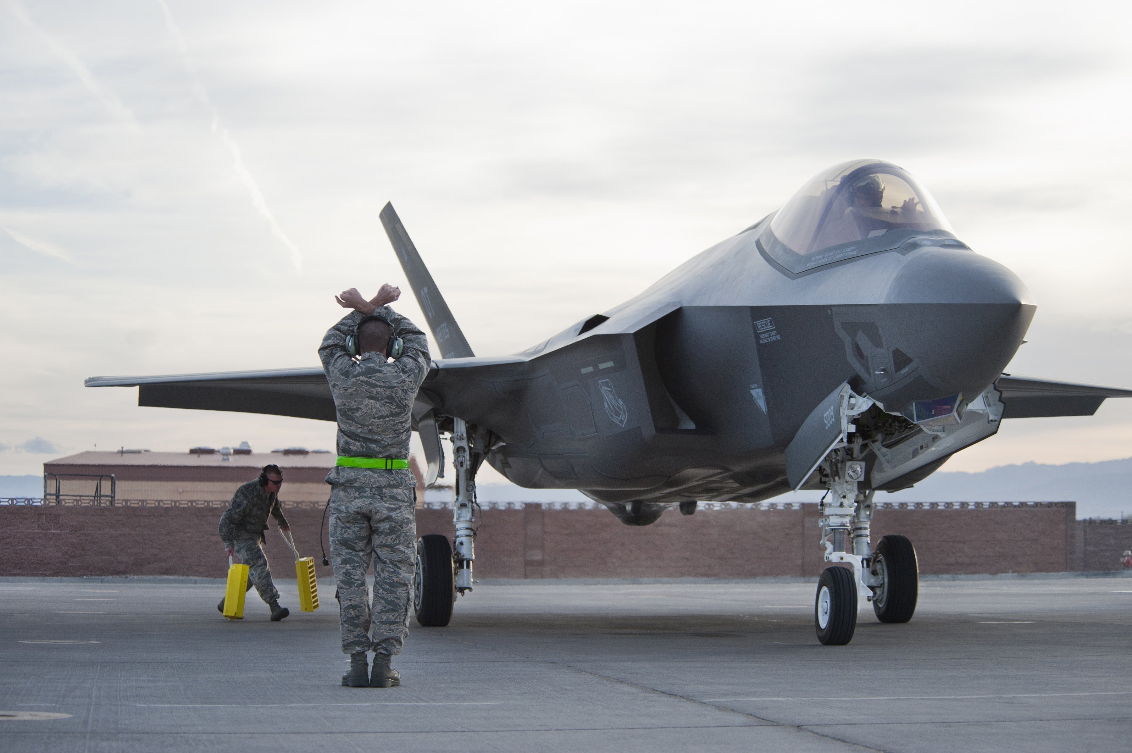 The world's five most powerful military vehicles, F-35_Lightning_II_at_Nellis_Air_Force_Base_6_Mar_2013 via Simple Wikipedia.