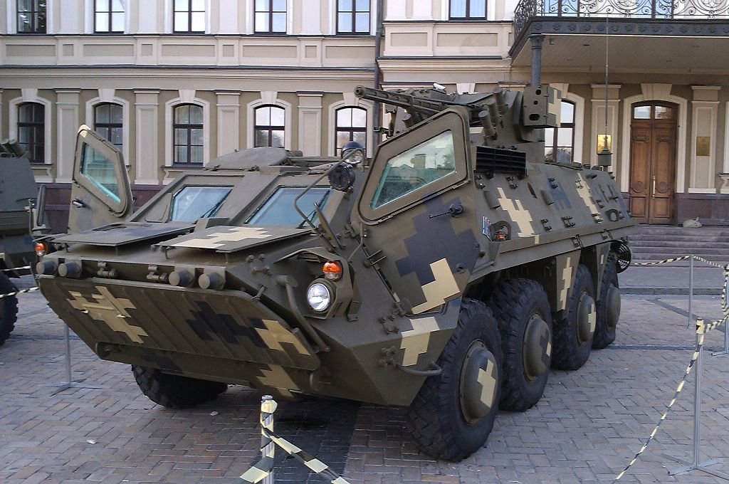Most powerful combat trucks, BTR-4E_in_Kyiv Artemis Dread via Wikimedia.