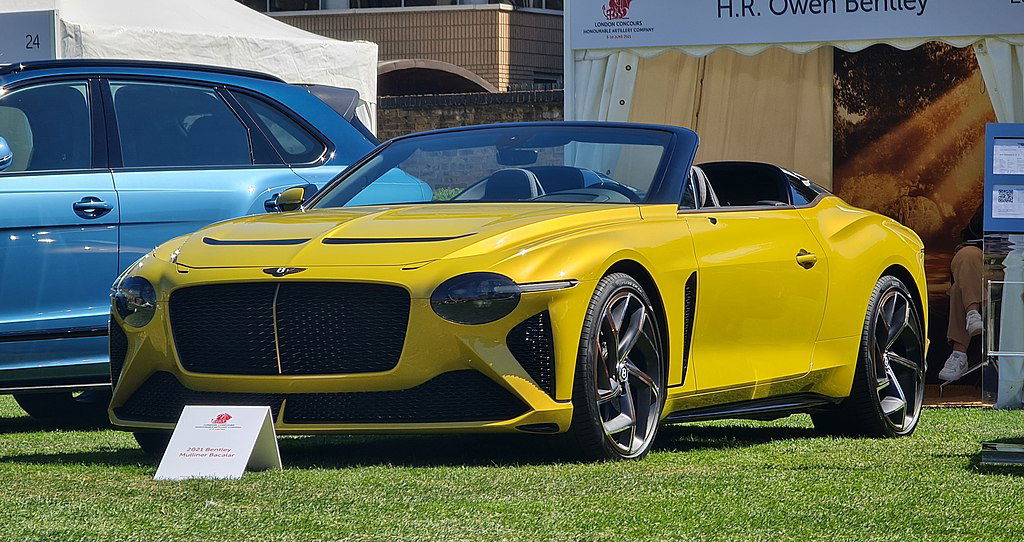Most expensive luxury cars - 2020_Bentley_Mulliner_Bacalar_low_angle MrWalkr via Wikimedia.