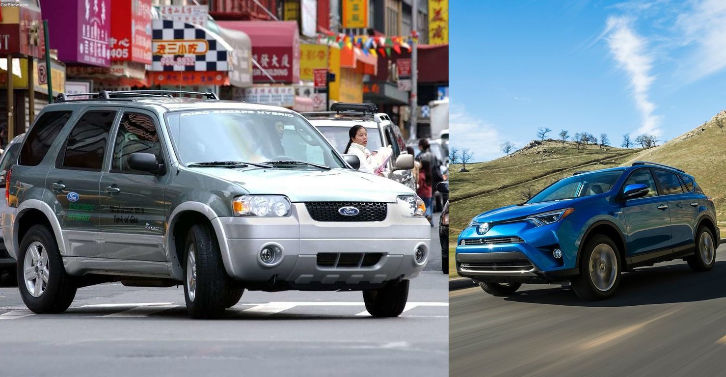 2005 Ford Escape Hybrid vs. 2016 Toyota RAV4.