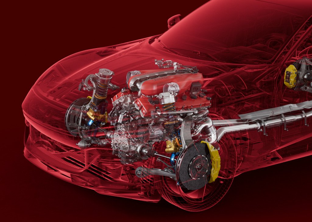 Ferrari Purosangue suspension system.