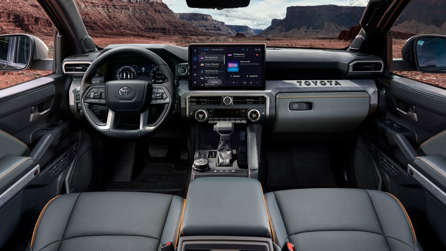 2024 Toyota Tacoma dashboard, infotainment, and technology.
