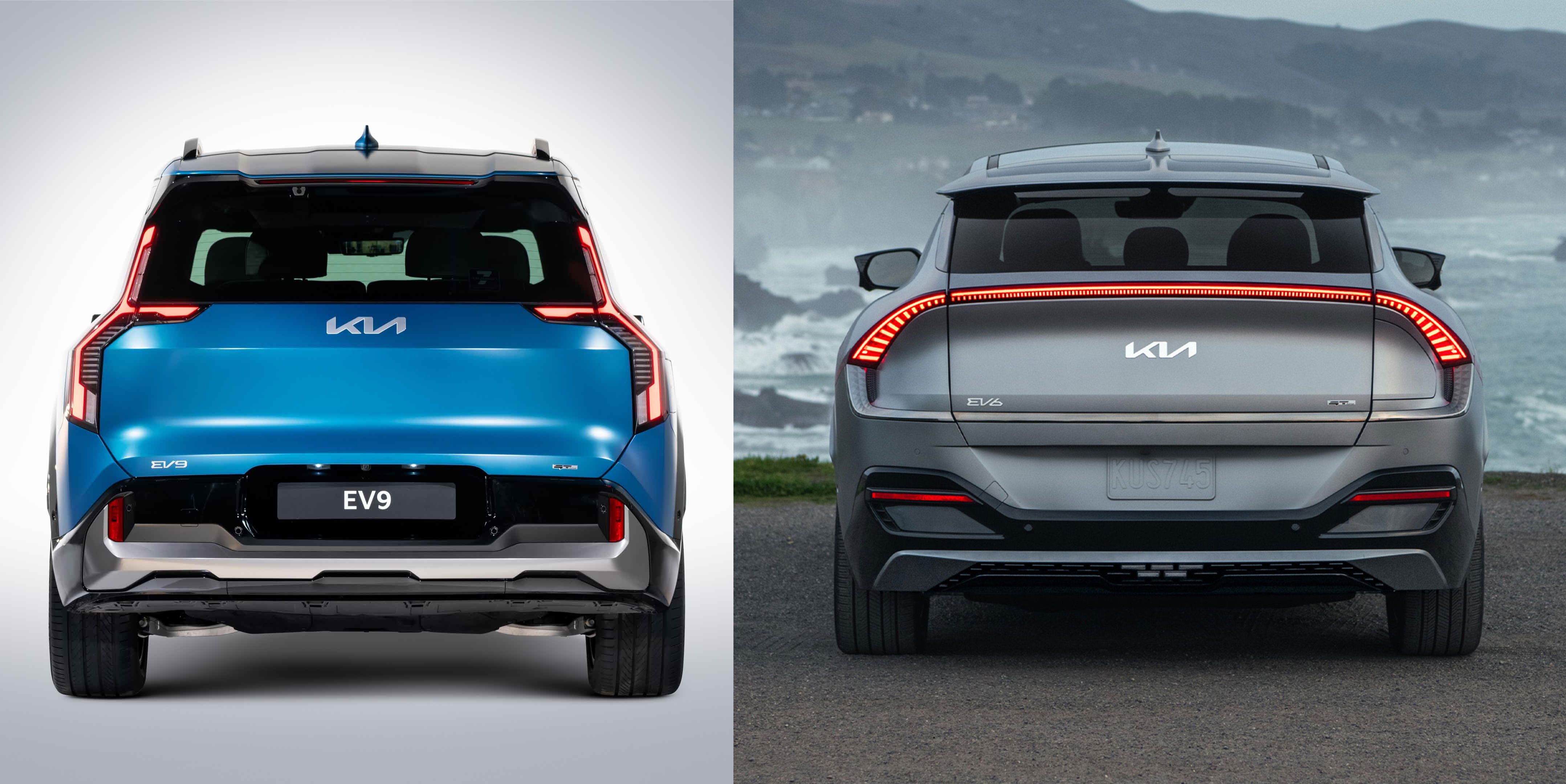 2024 Kia EV9 versus 2024 Kia EV6.