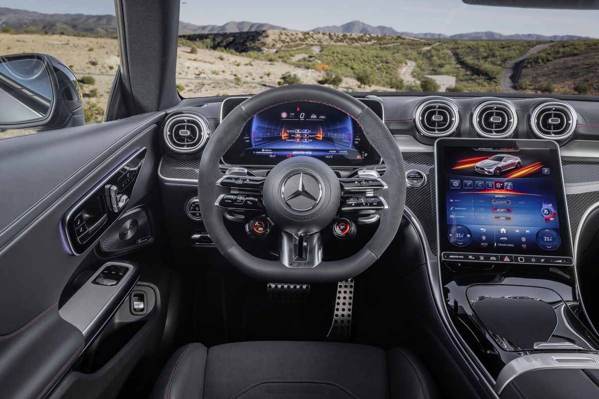 Mercedes-AMG CLE 53 Coupe MBUX infotainment.