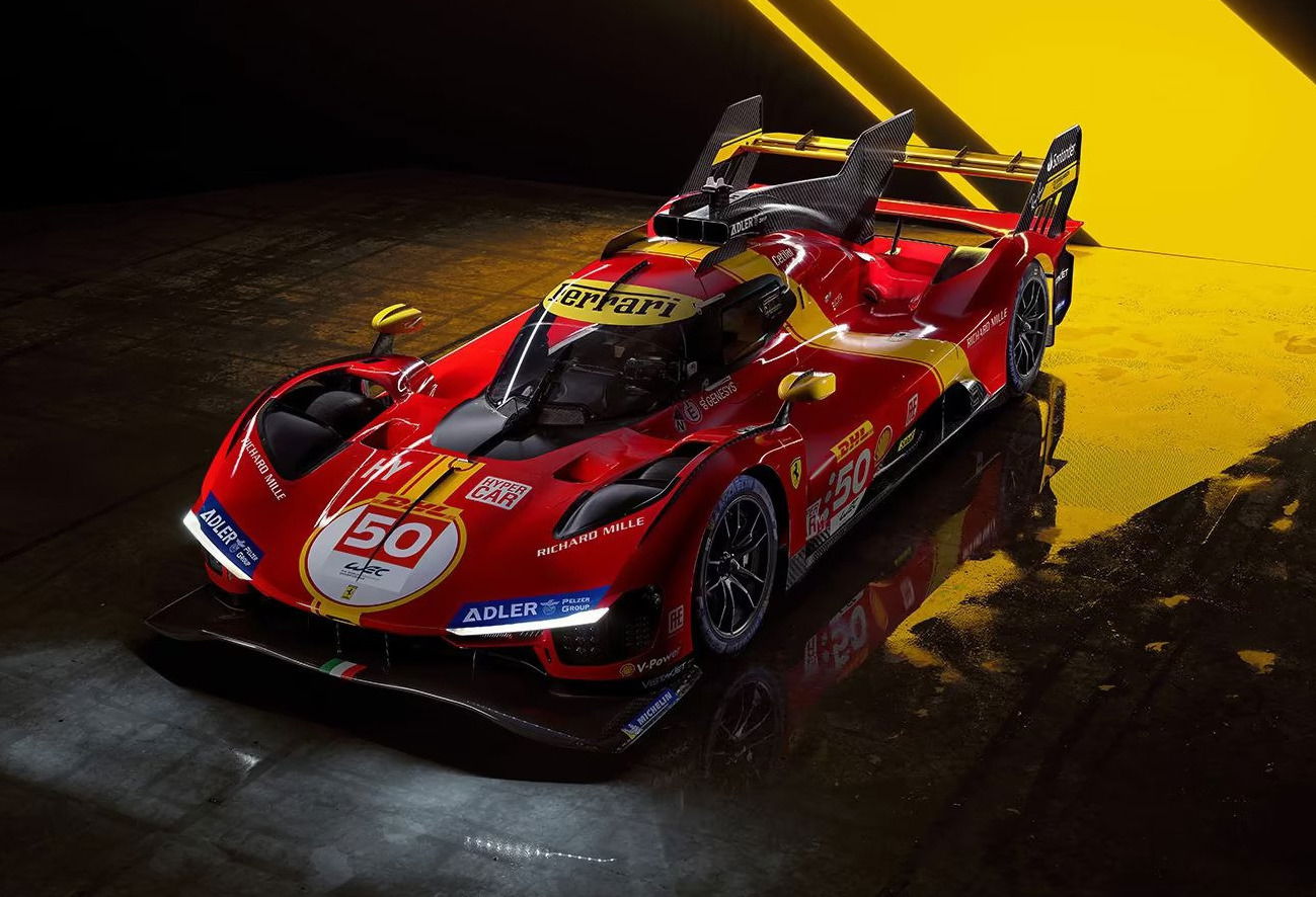 2023 Ferrari 499P Le Mans racing car.