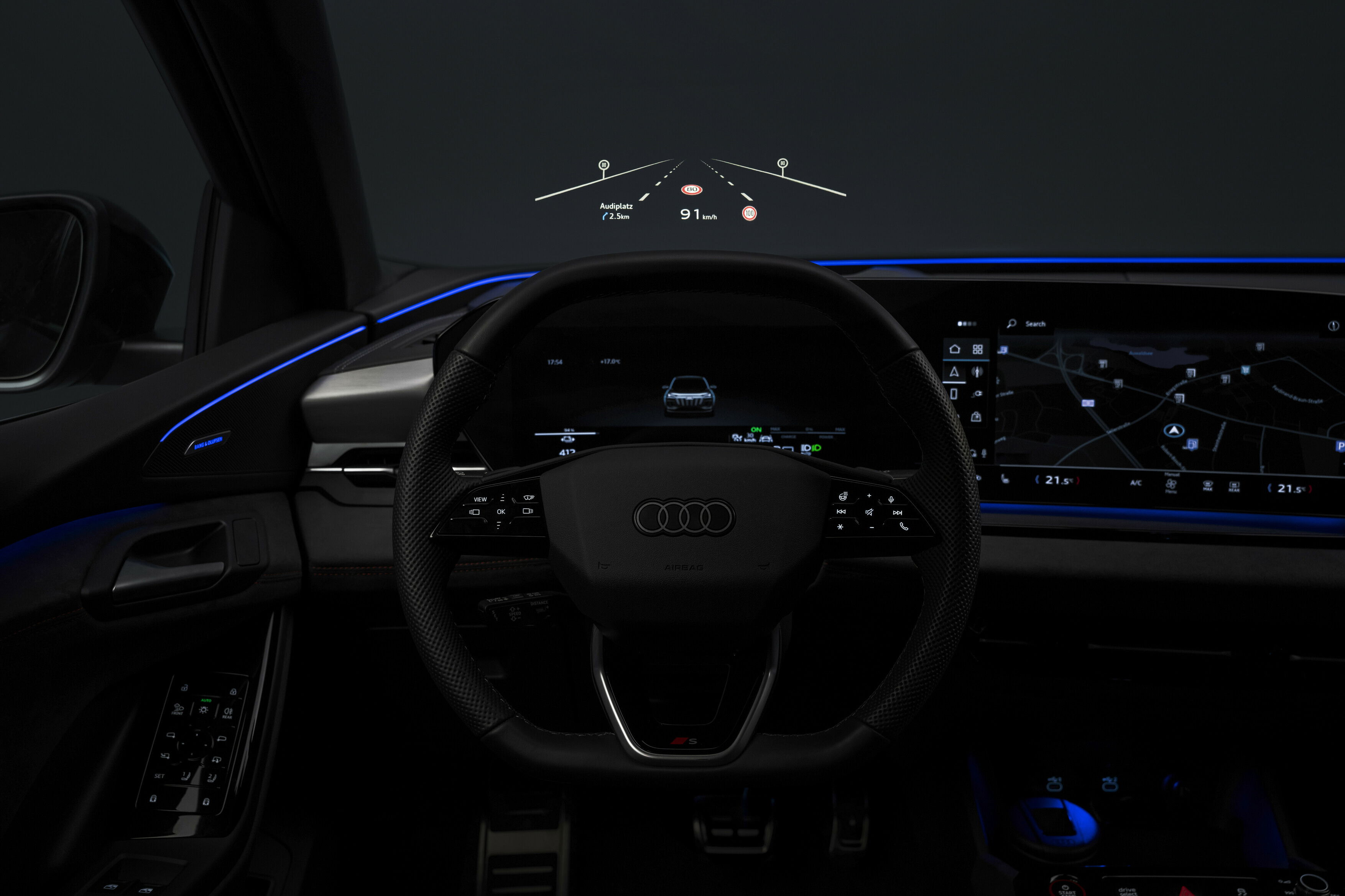 Audi Q6 e-tron driver-assist technology.