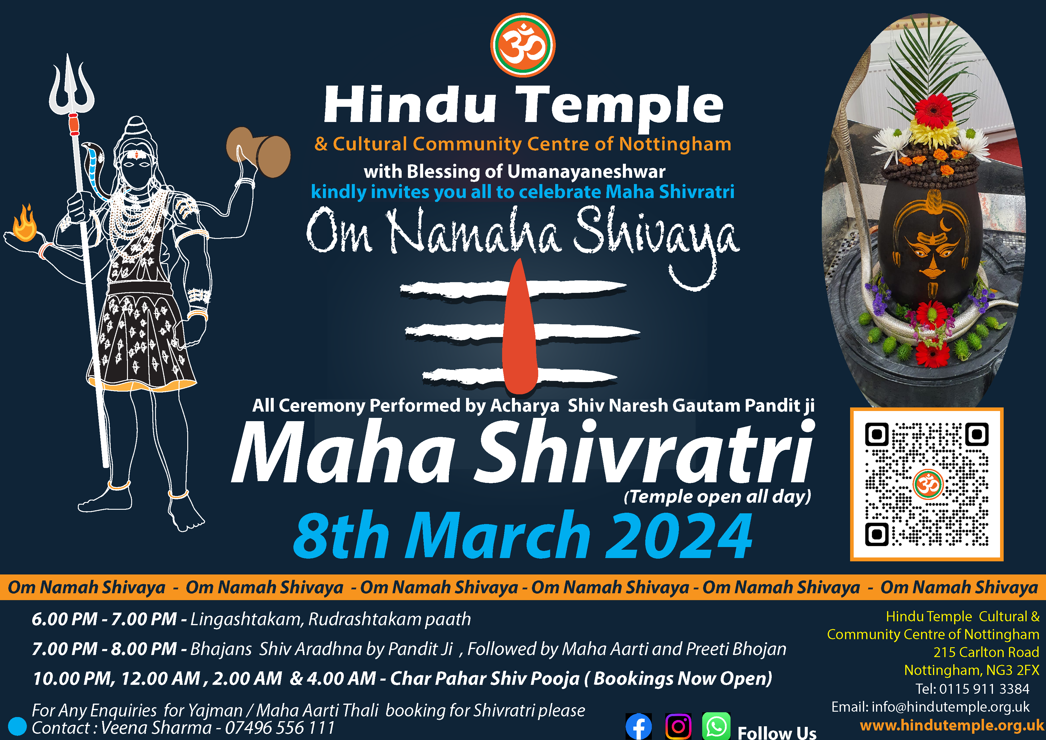 Maha Shivaratri - 2024 - Hindu Temple Nottingham, Cultural Community Centre