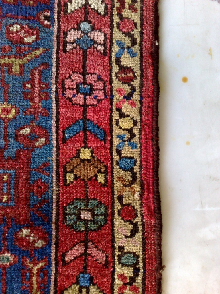 שטיח פרסי בכטיאר לאחר תיקון אומנותי כהן שטיחים