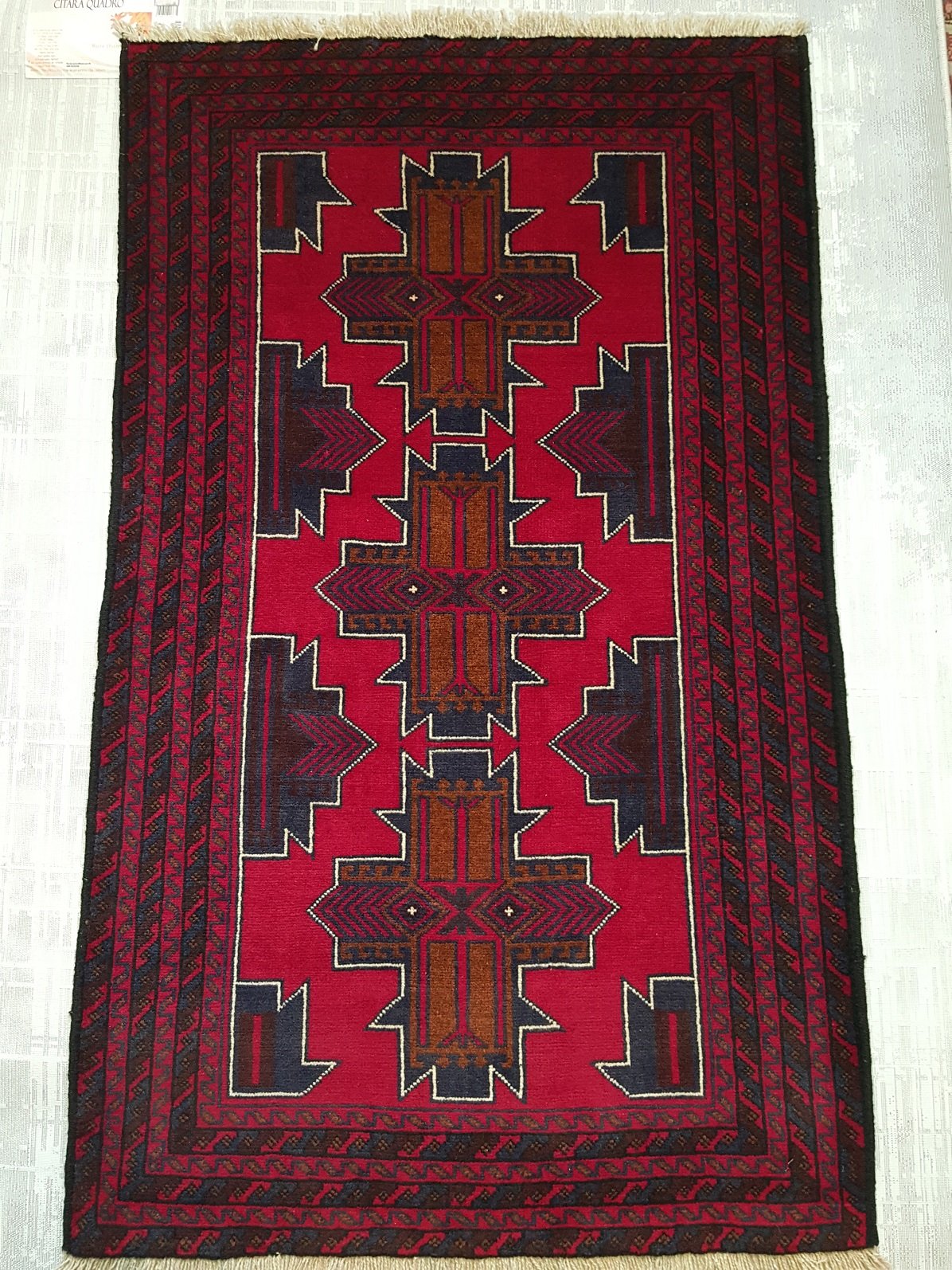 שטיח אפגני בלוצ'י 3 מדליונים אפגניסטן