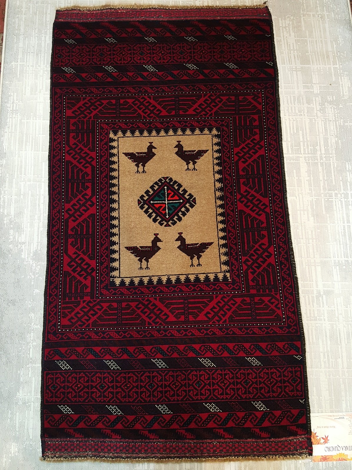 שטיח אפגני בלוצ' תרנגולים
