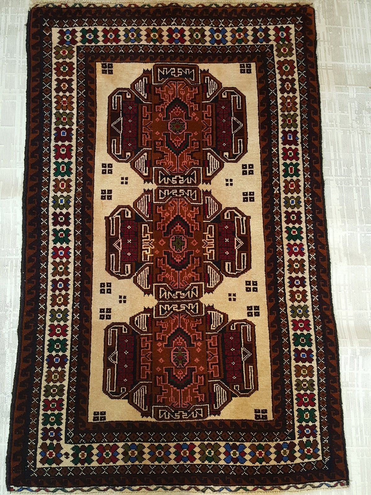 שטיח אפגני צבעים חומים