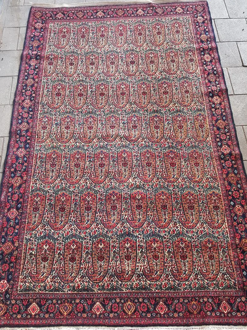 שטיח פרסי סנה עתיק דוגמה בוטה [חציל]