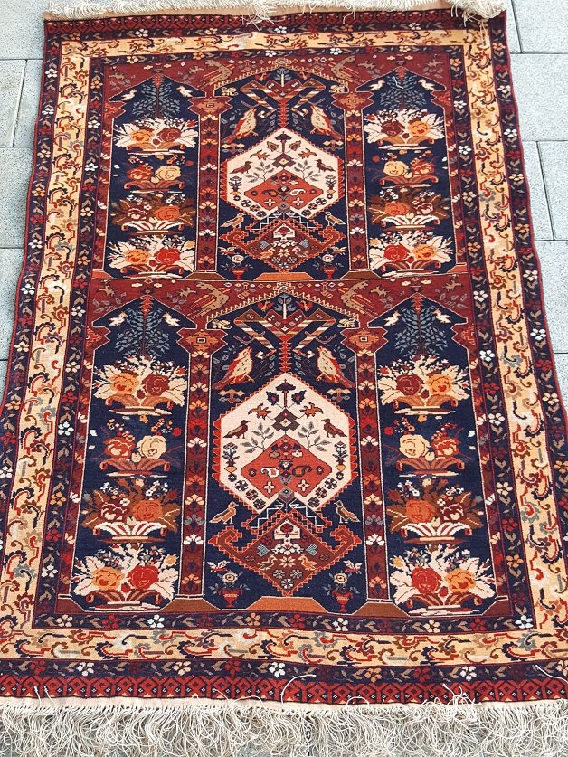 שטיח אפגני יוקרתי צמר קורק על משי