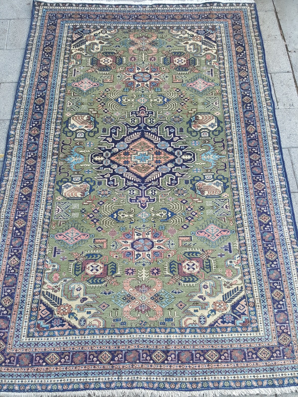 שטיח פרסי עתיק הרדביל ירוק