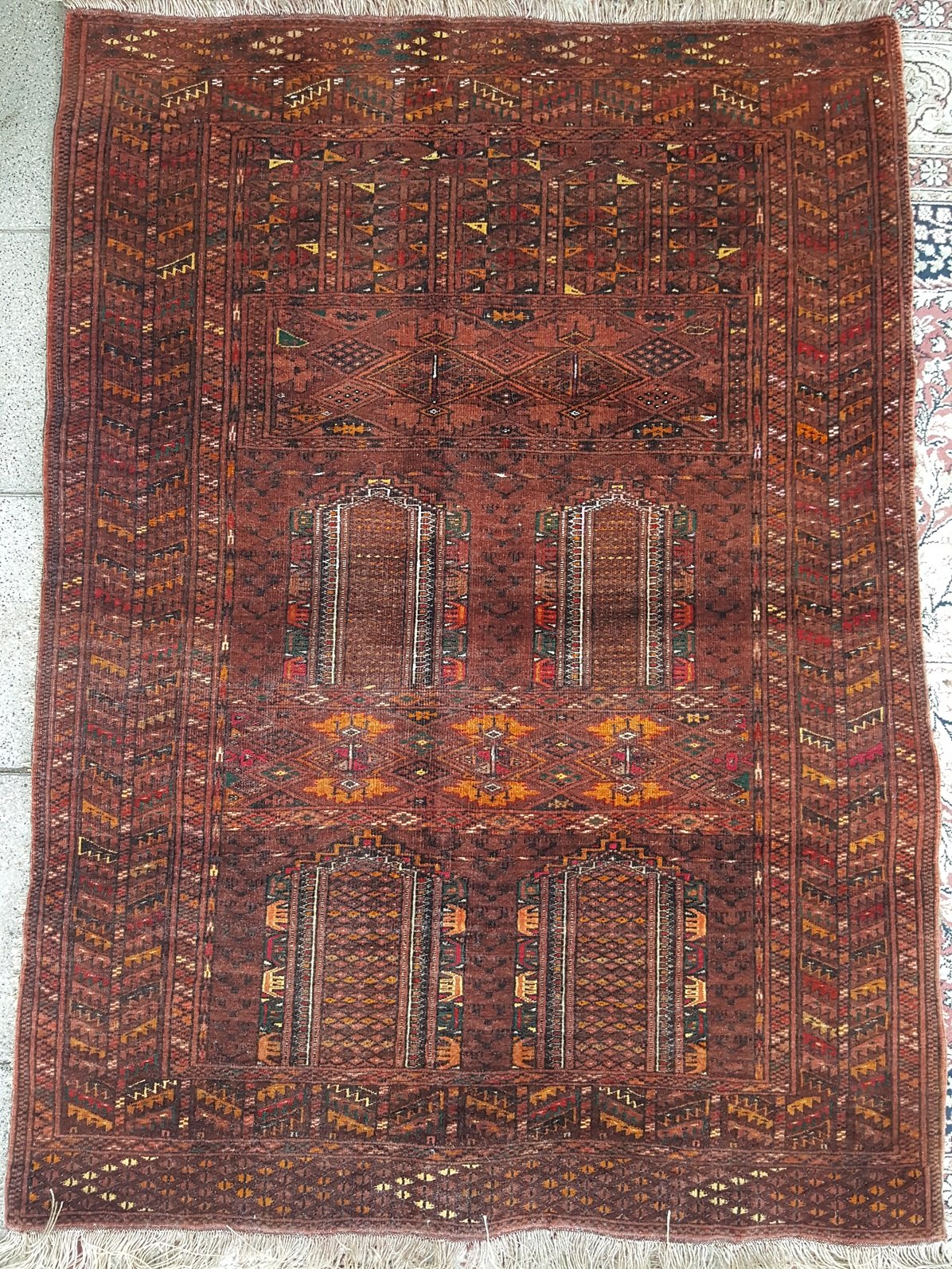 שטיח אפגני עתיק תפילה צפוף ביותר