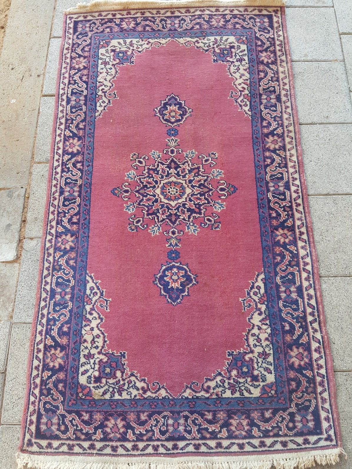 שטיח טורקי ישן צבע ורוד