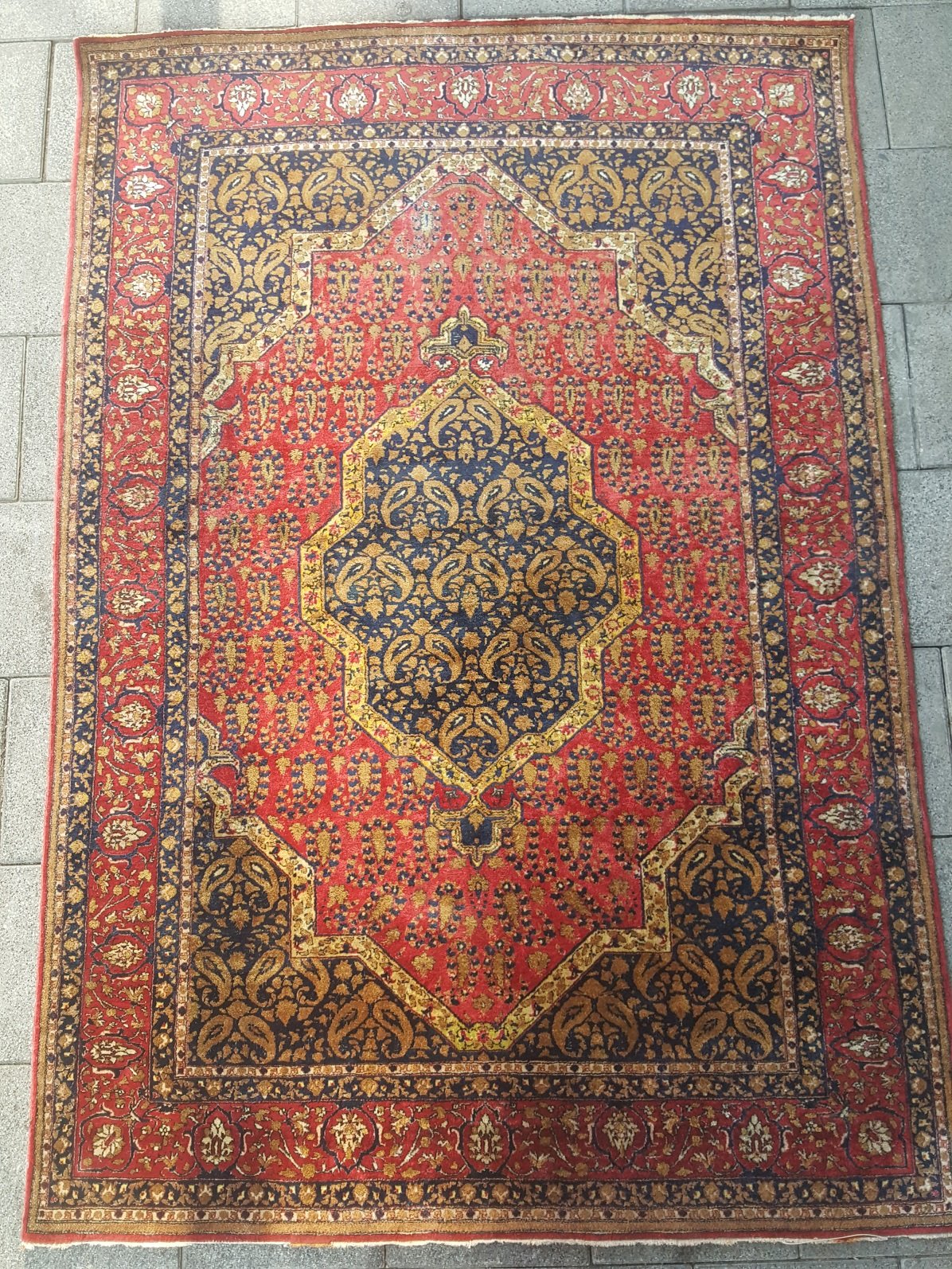 שטיח פרסי קום משי עתיק