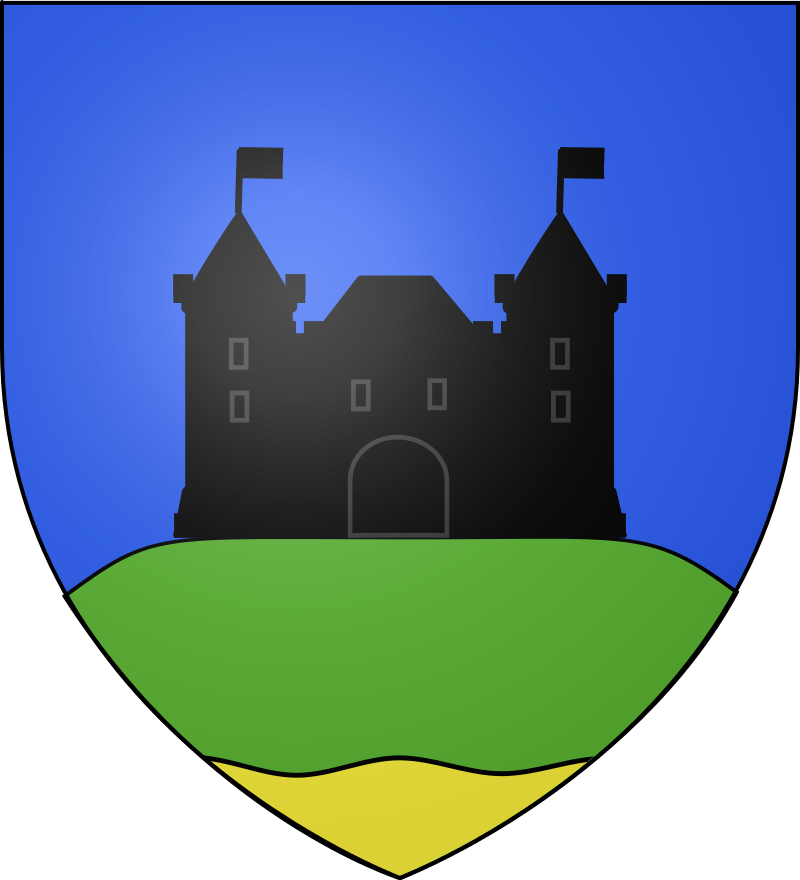 Petit village typique avec ses murs en pierre et ses toits d'ardoise.