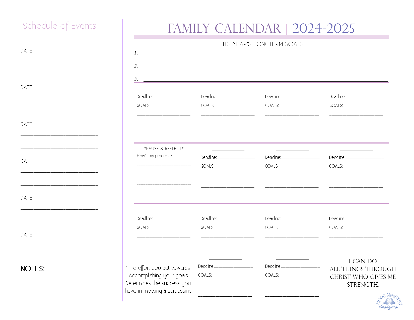 modern aesthetic yearly at-a-glance goal tracking calendar planner - free download