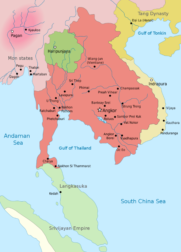 Le territoire de l'empire khmer