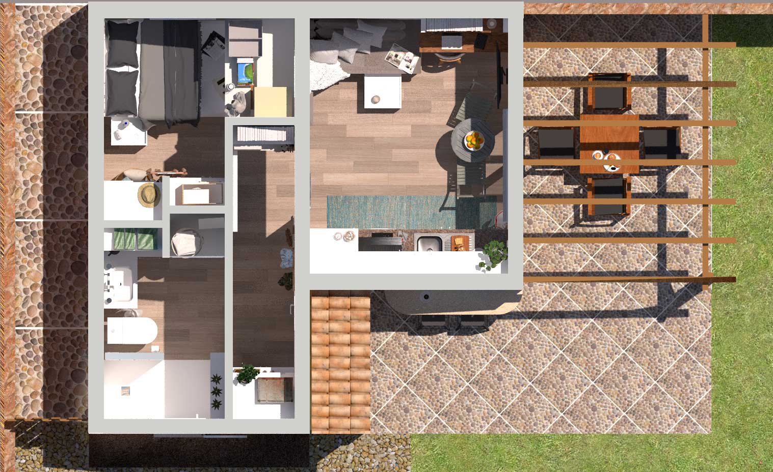 Umbau eines Anbaus in ein Studio