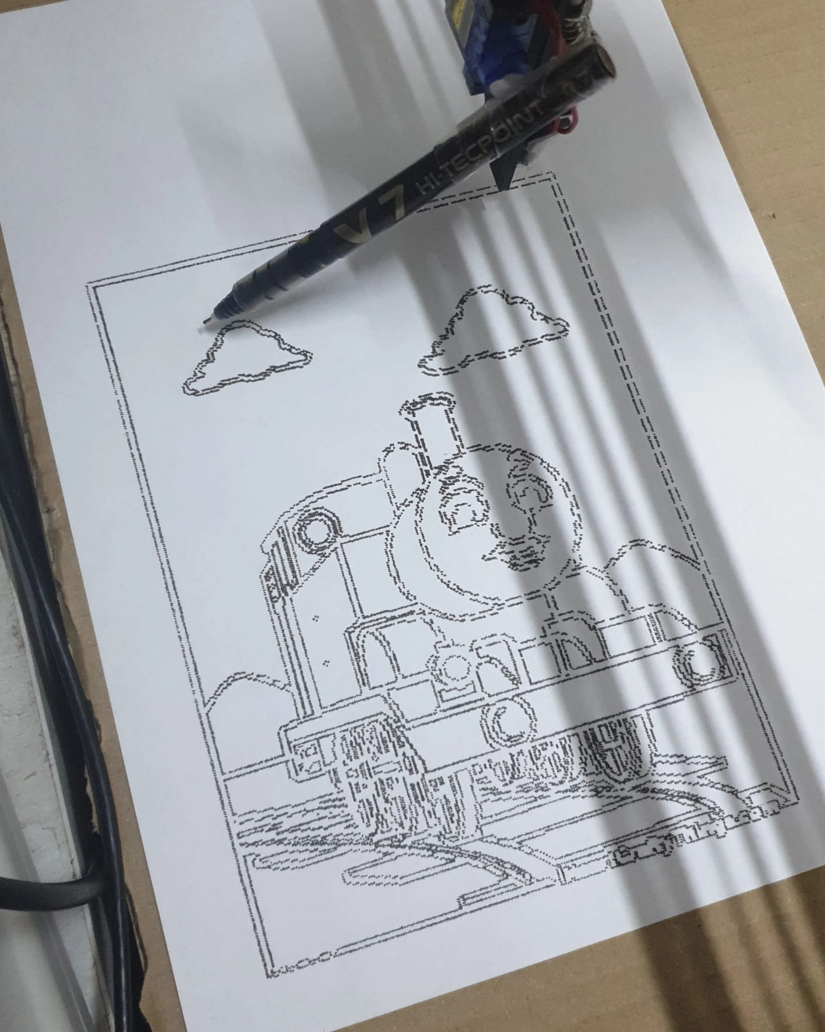 типа cnc — робот, который рисует на бумаге и кликает по экранам.