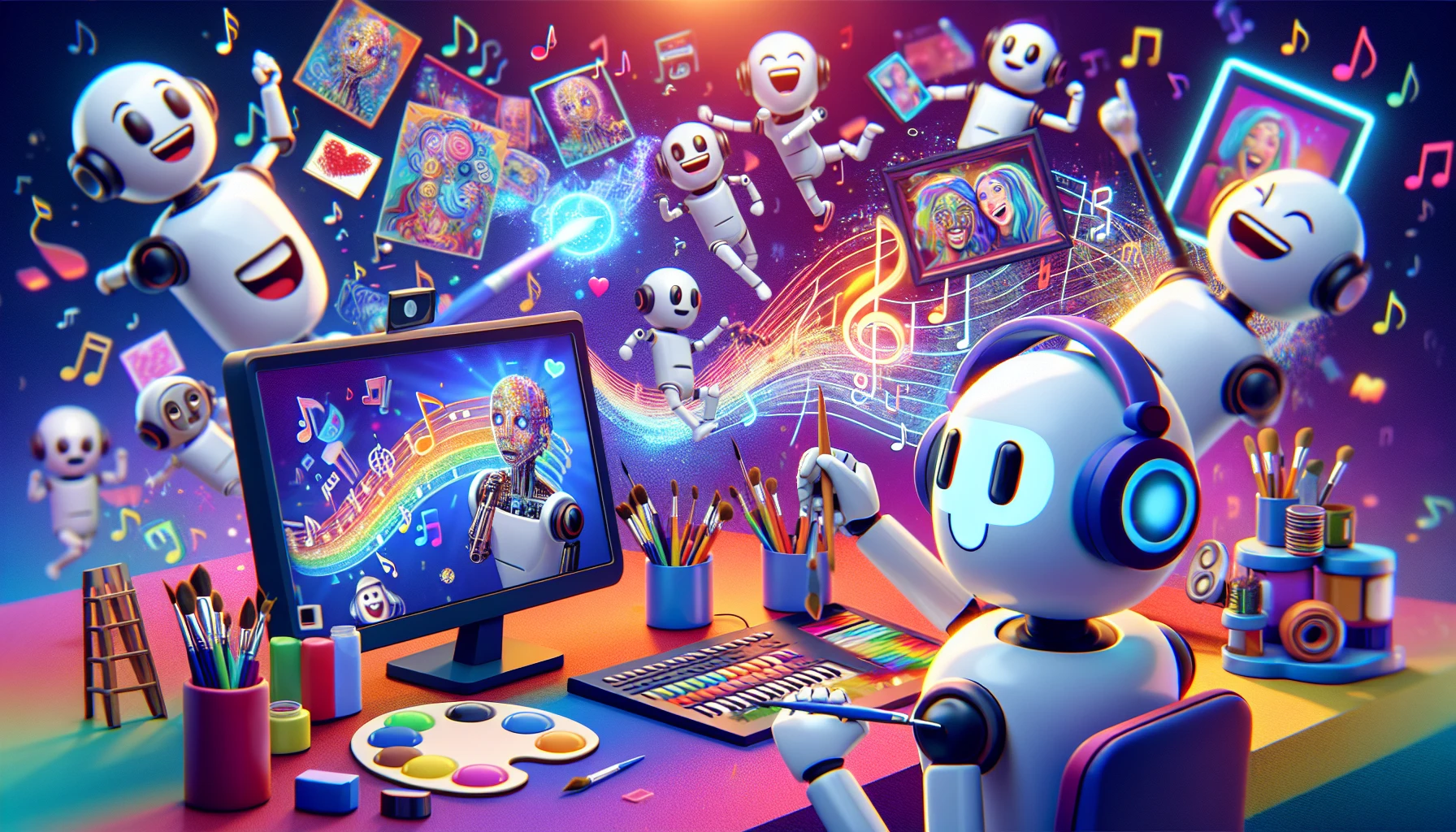 Illustration of AI fun and entertainment