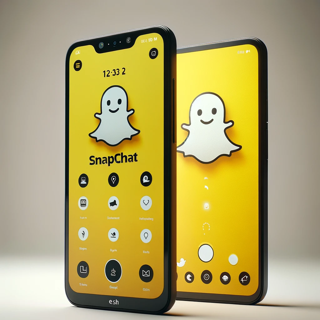 A smartphone with Snapchat app open